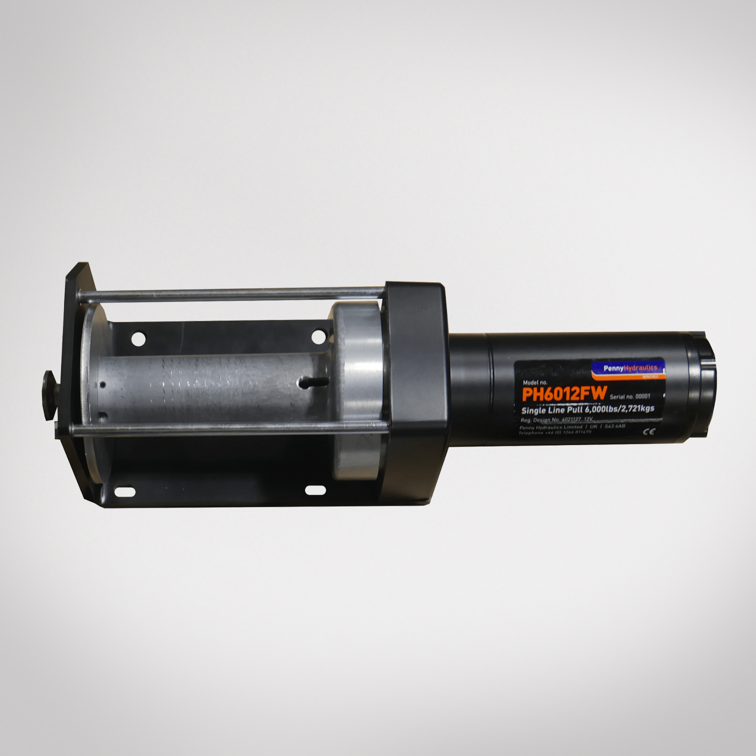 PH6000 12V Electric Winch Free Wheel, Extended Drum 6000lb Line Pull