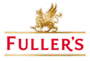 Fuller’s logo featuring a golden griffin above the brand name Fuller’s in bold red letters, with gold horizontal lines above and below the text.