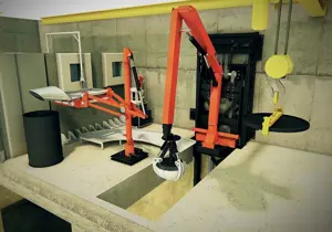 Nuclear waste vault retrieval equipment