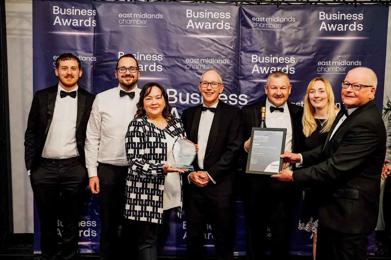 Penny Team accepting award for Green Business of the Year at the East Midlands Chamber Business Awards